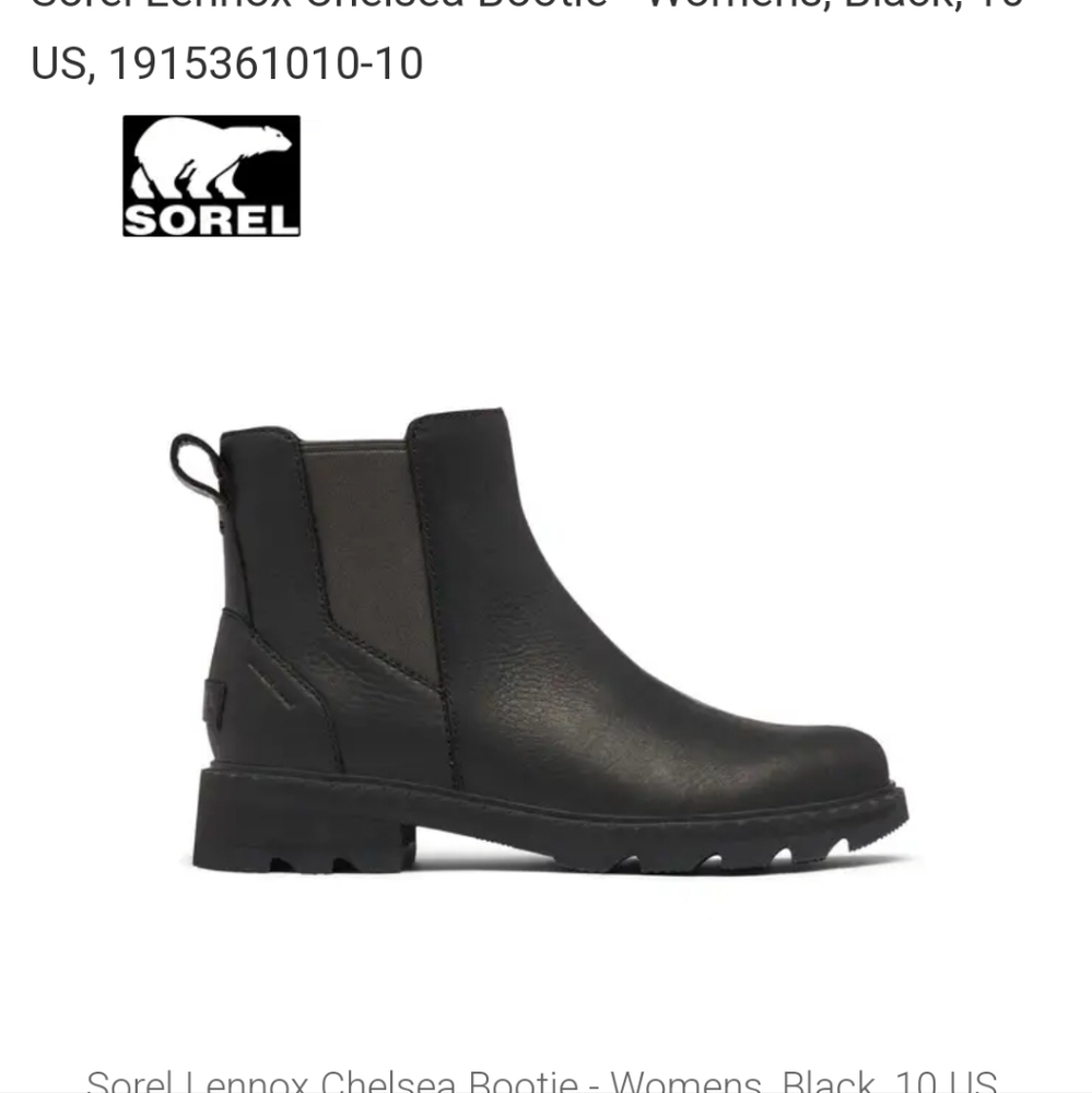 Sorel Lennox Waterproof Women's Black Chelsea Bootie Size 8
